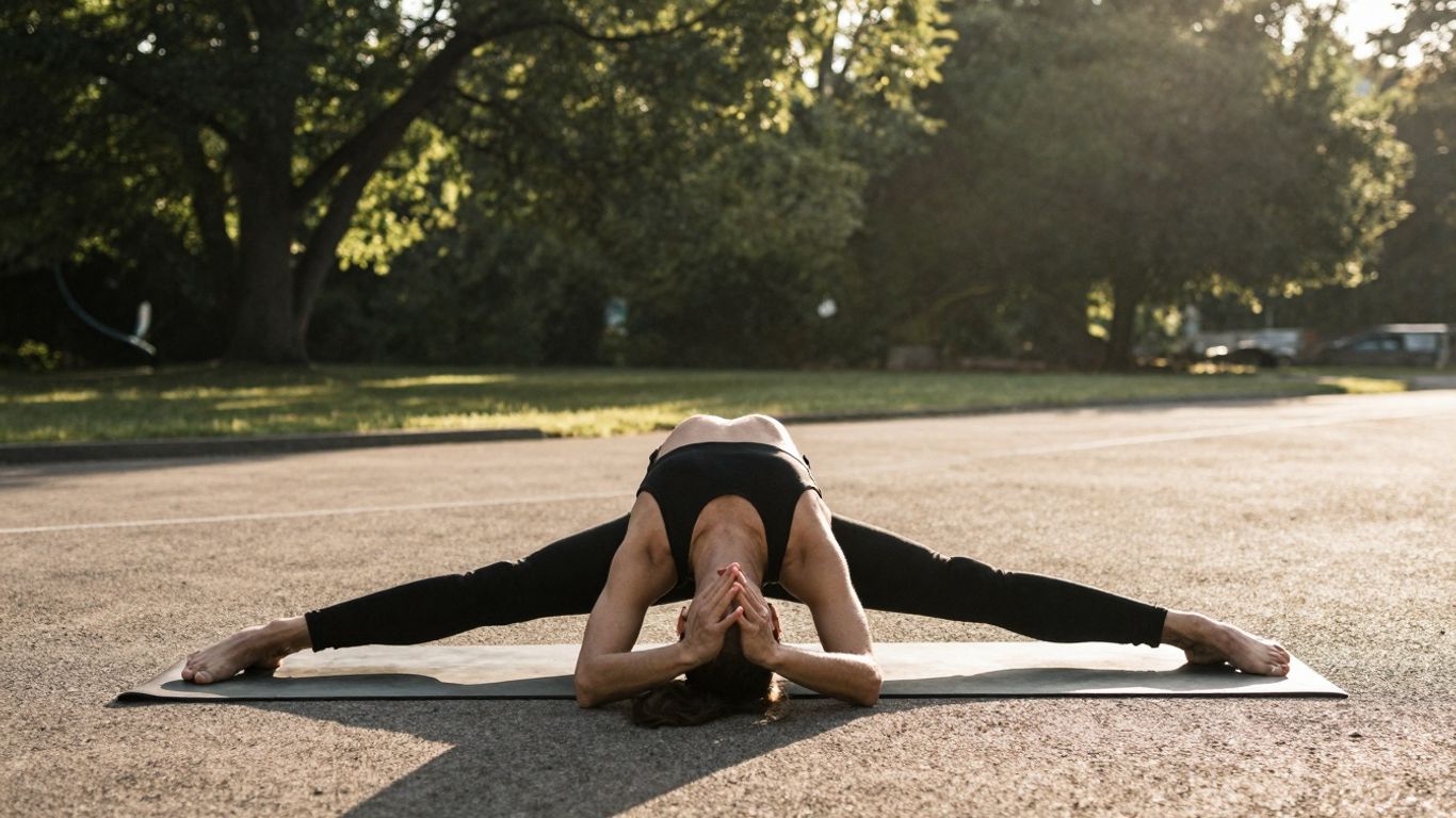 Person in Yoga Pose im Freien