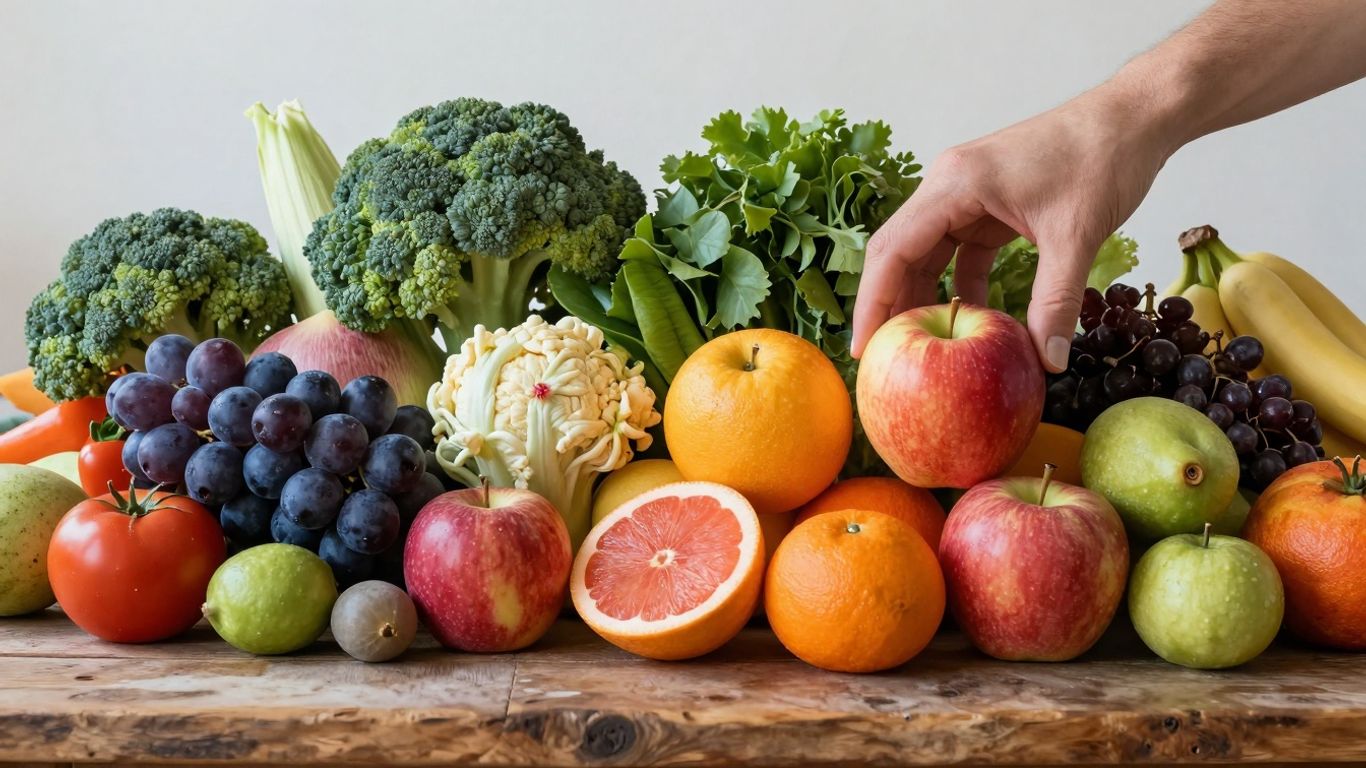 Frisches Obst und Gemüse für Wohlbefinden