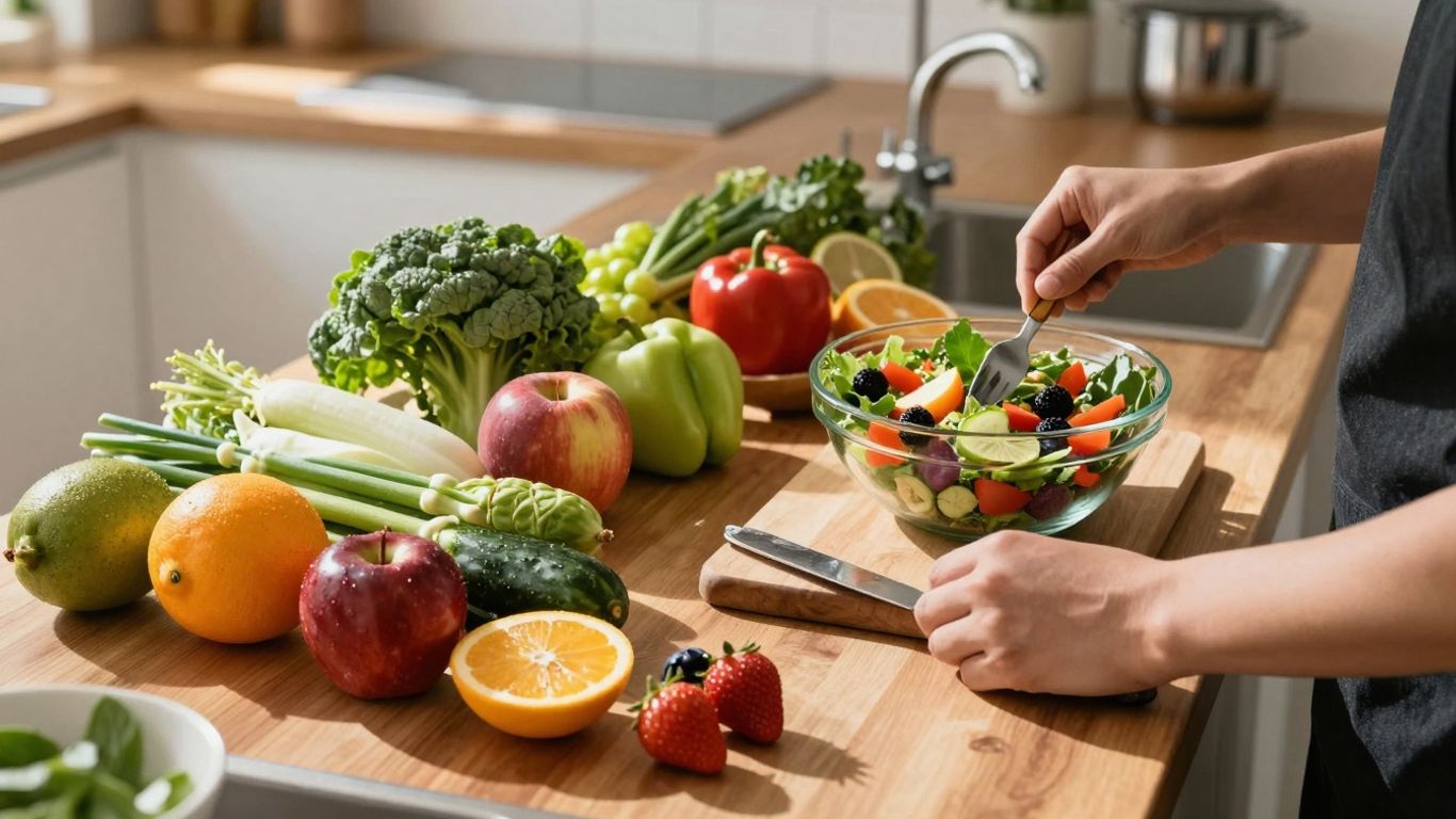 Frisches Obst und Gemüse für eine gesunde Mahlzeit